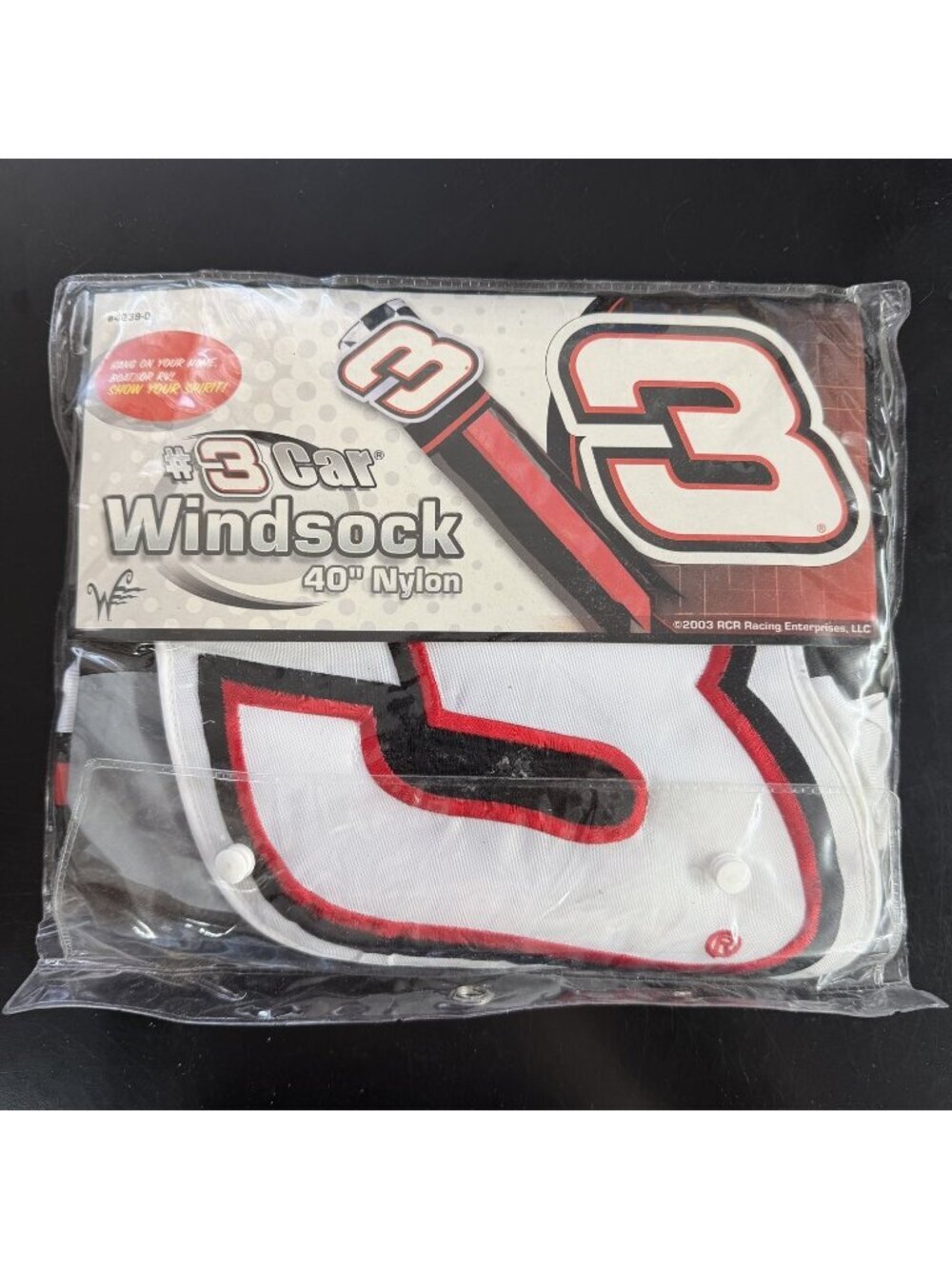 Vintage NASCAR Dale Earnhardt #3 Car Windsock 40 Inch Oxford Nylon RCR New